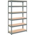 Global Equipment Extra Heavy Duty Shelving 48"W x 18"D x 72"H With 6 Shelves, Wood Deck, Gry 717154